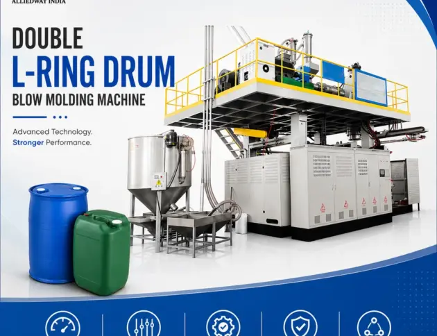 Fully automatic double L-ring drum blow molding machine