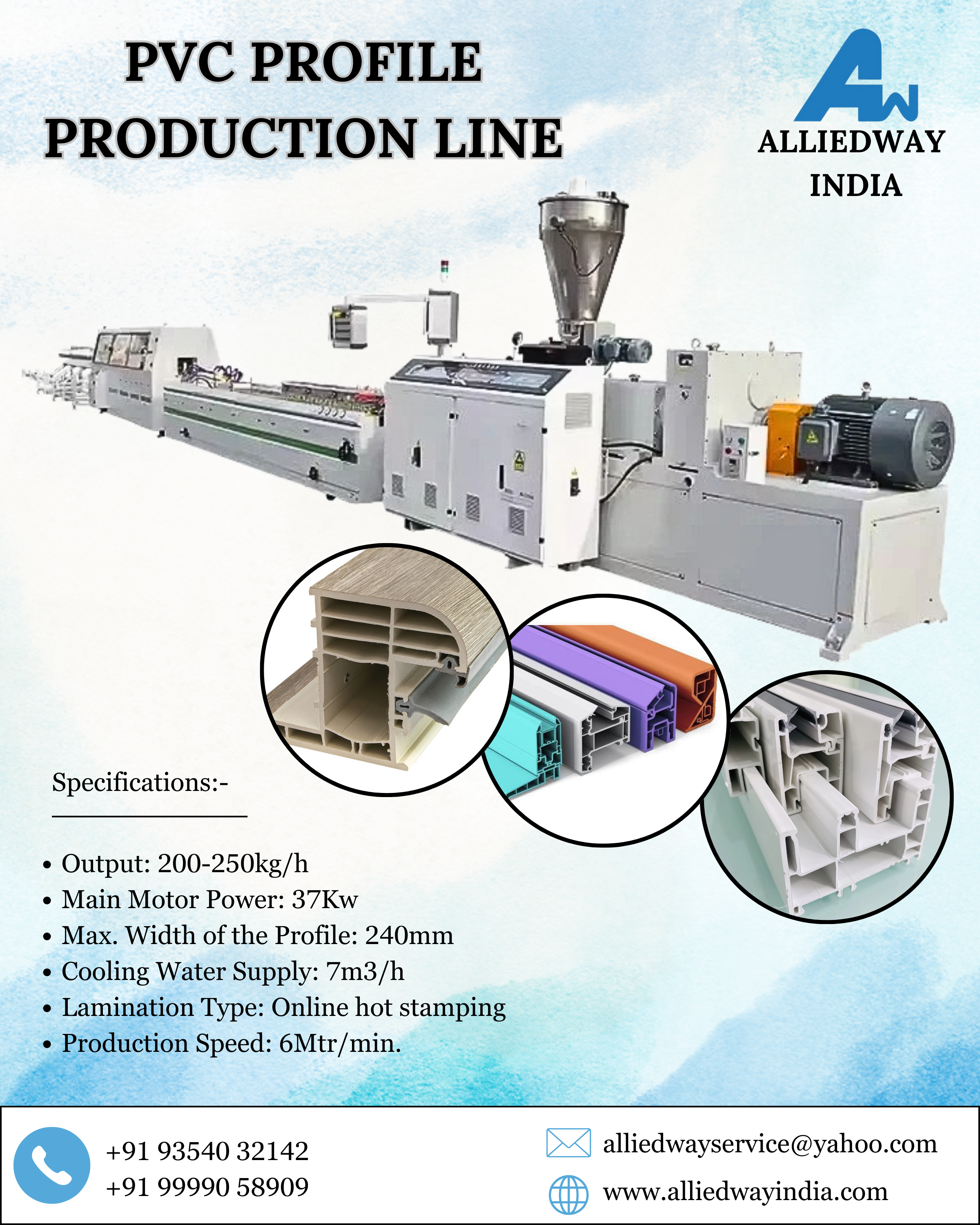 PVC Door Profile Making Machine
