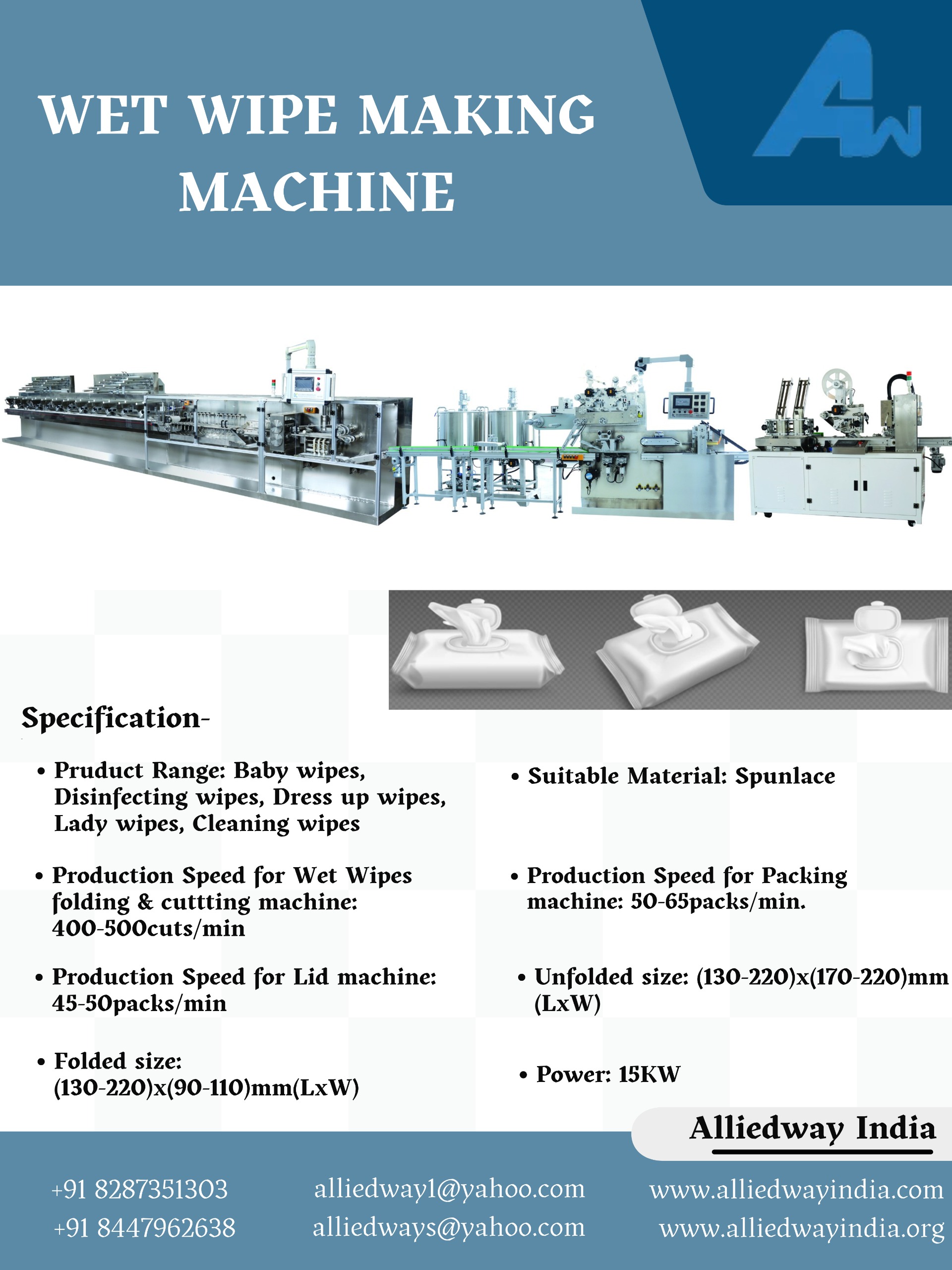 wet wipes machinery